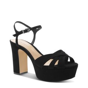 SCHUTZ Keefa Black Suede Platform Heels Size 7.5